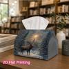 1pc, 2d Flat Printing, Tissue Box Winter Camel Pattern In the Forest Printed Tissue Box, Suitable for Bathrooms, Living Rooms, Bedrooms, Dressing Tabl