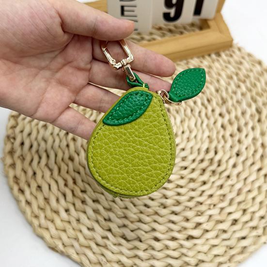 Cute Fruit Coin Purse Bag Charm Mini Fruit Coin Wallet Zipper Change Purse Keychain Charm for Handbag Tote Wallet Accessories