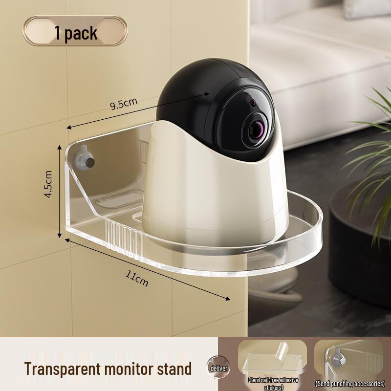 

Punch-Free Wall-Mounted Camera & Router Shelf for Indoor/Outdoor Use прозорий білий колір