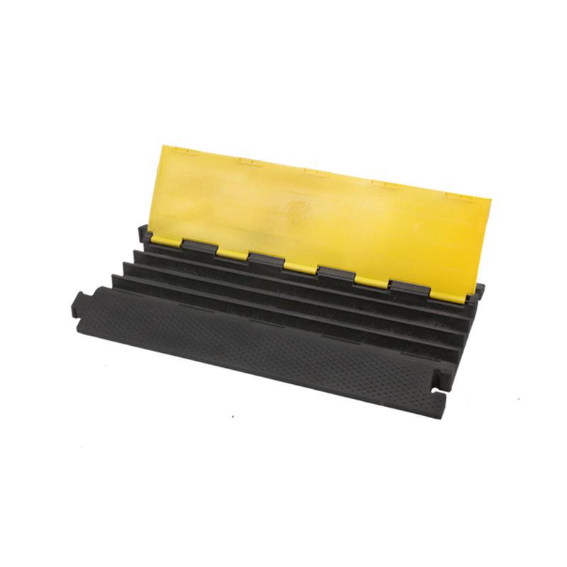 PVC Cable Trunking Board - Indoor/Outdoor Floor Duct Cover & Wire Protection Channel with Rubber Speed Bump