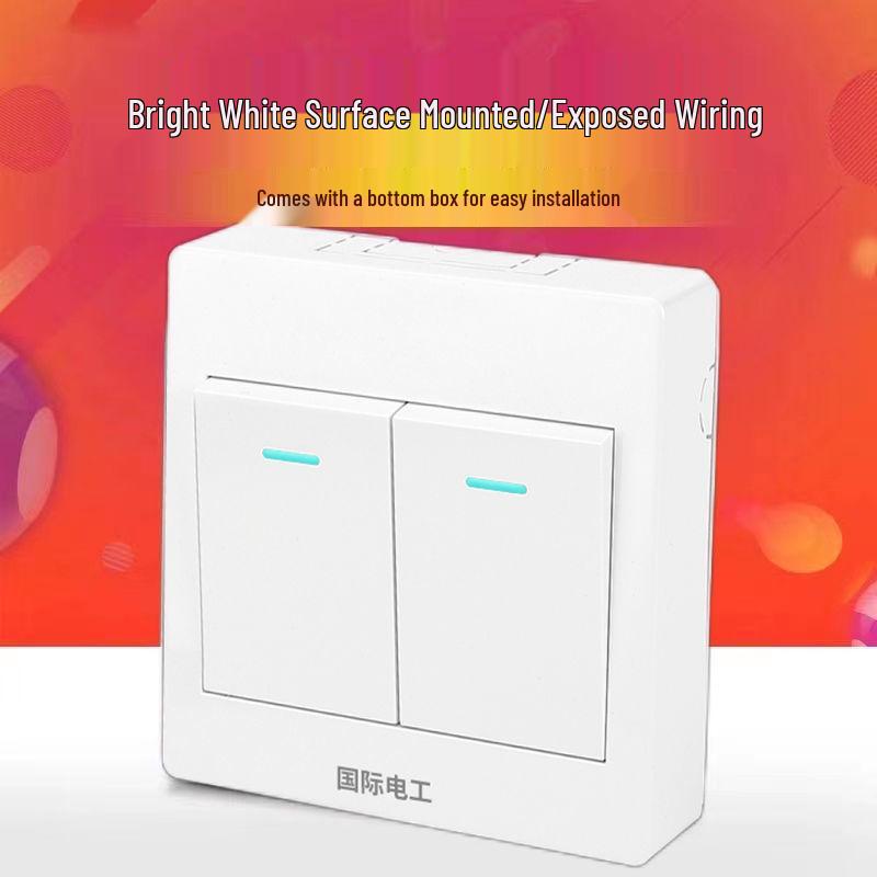 Ultra-Thin Surface-Mounted Single-Pole Switch & Socket Panel for Home Walls