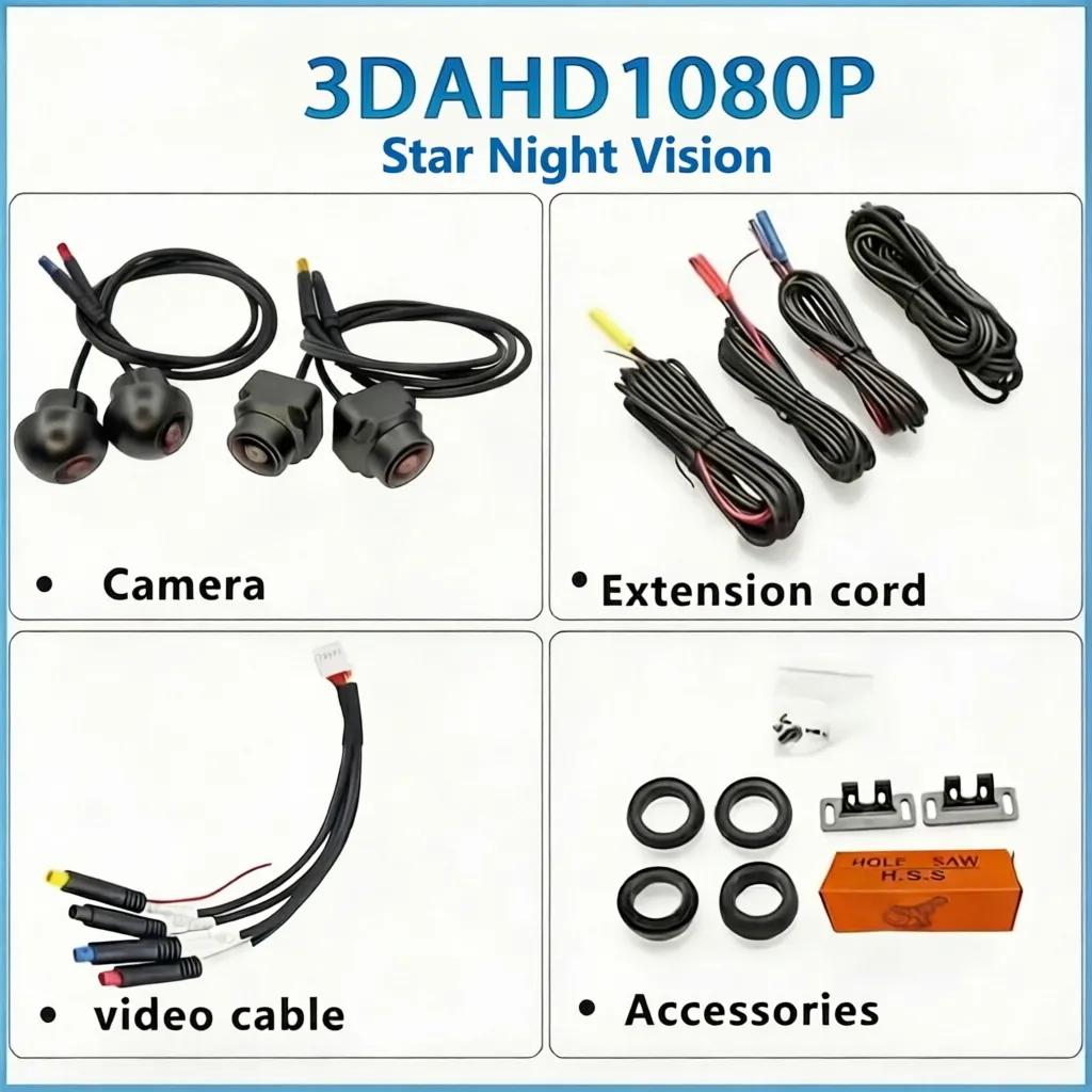 12-24V 1080P 360° Panoramic Surround View Camera Auto Reverse & Turn Signal Trigger Parking Monitor For Android Car Screen with Built-in 360 View APP