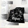 1pc Rap,Legend,Hip Hop Print Flannel Blanket Suitable for All Seasons, Perfect for Home, Travel, or Camping  48