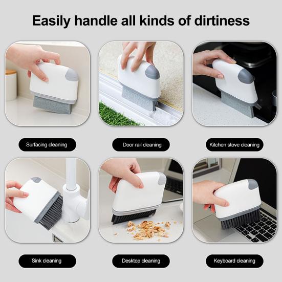 2-in-1 Window Slot Cleaning Brush Portable Door Groove Hair Grip Brushes Tight Gap Cleaner Brush for Household Deep Cleaning