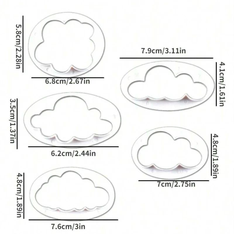 

Cloud Shape Cookies Cutter Plastic Fondant Biscuit Cutting Model Cute Cartoon Chocolates Sugarcraft Stamp Decoration Tool