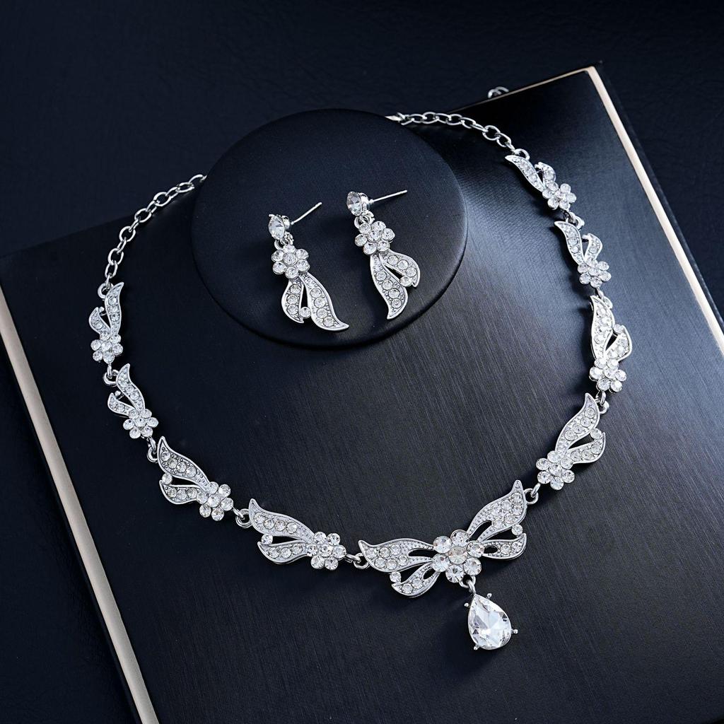 Bridal Fashion Necklace & Earrings Set - Wedding Jewelry Accessories