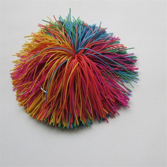 1/2/10/15Pcs Silicone Monkey Stringy Ball Anxiety Relief Colorful Sensory Ball Portable Travel Rainbow Fidget Ball Bouncy Pom Stress Ball Party Favors