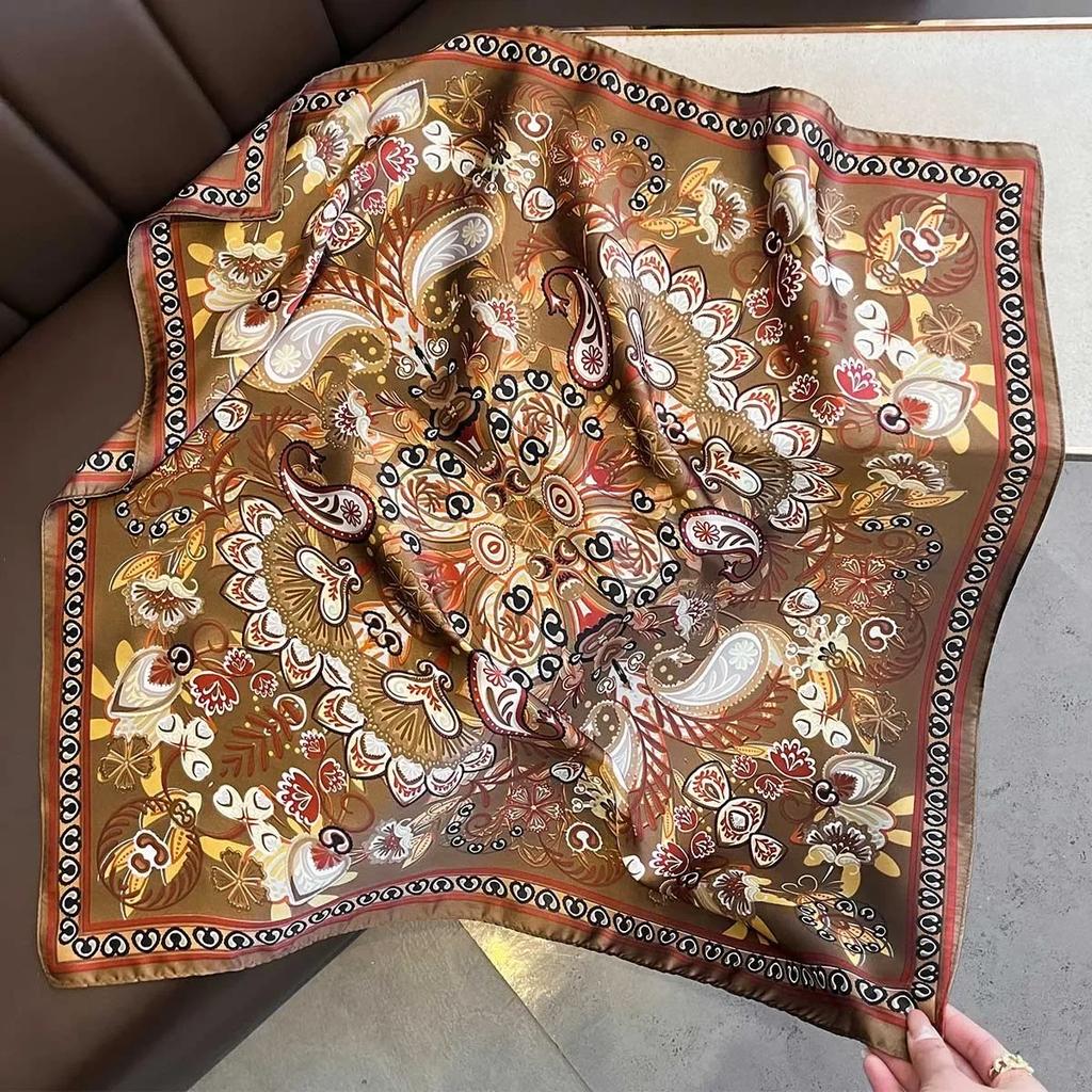 2025 Nou Eșarfă Bandană cu Imprimeu Paisley Ușoară Satin Moale Elegantă Versatilă Eșarfă de Gât Pentru Femei Bentițe Eșarfă de Cap