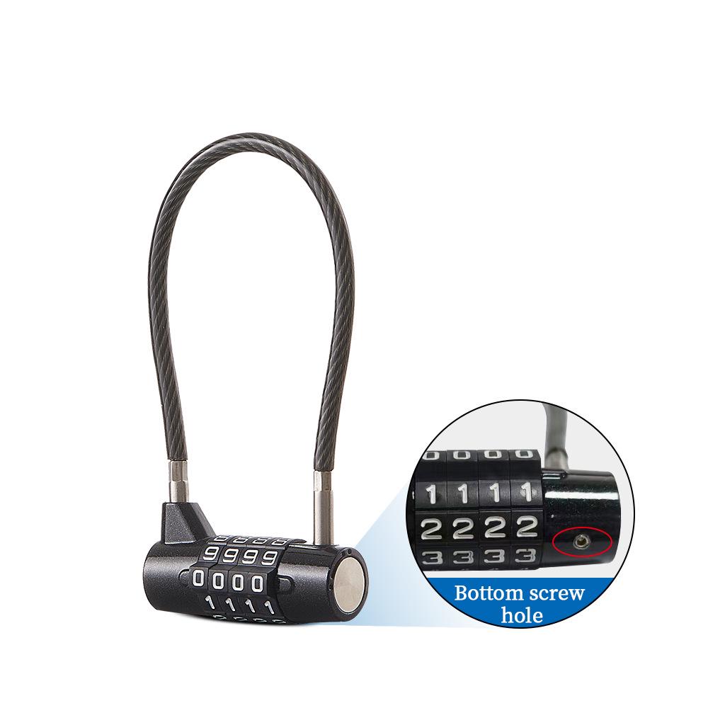 Многофункциональный стальной тросовый кодовый замок для садовой мебели, триммеров, садовых ворот и ручек холодильника.