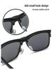 Black Semi-Metallic Clip-On Prescription Glasses with Polarized Grey Sunglasses