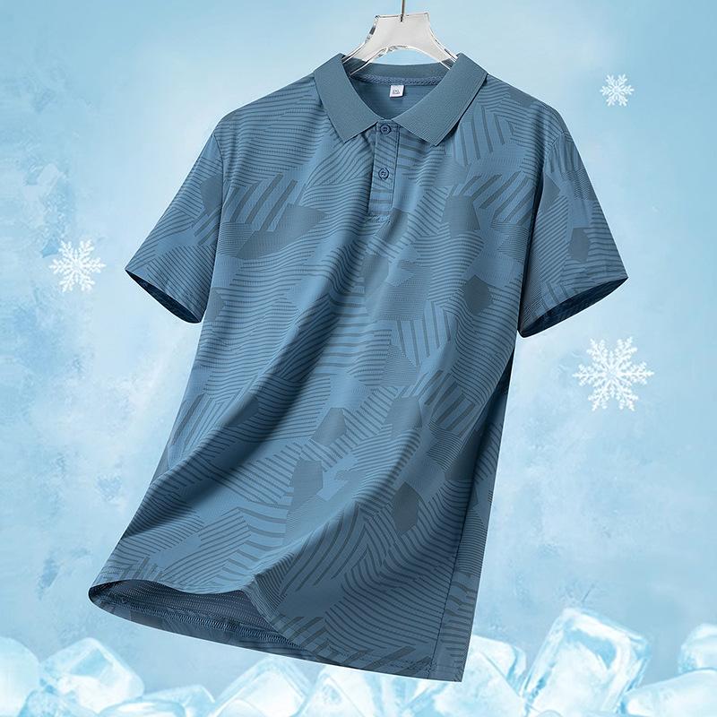 Ανδρικό T-shirt με Κοντό Μανίκι από Μετάξι Πάγου, Ανδρικό Λεπτό Αθλητικό T-shirt με Κοντό Μανίκι, Γρήγορου Στεγνώματος, Μισομάνικο