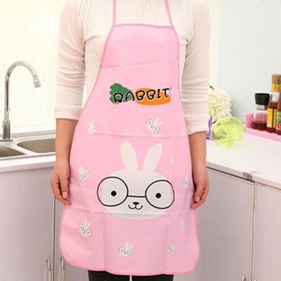 Sleeveless Apron Lengthen Strap Halter Design Cartoon Print Kitchen Apron for Restaurant