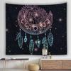 Bohemian Dream Catcher Tapestry Psychedelic Feathers Occult Decor Bedroom Hippie Wall Carpet Beach Towel Decoration for Home