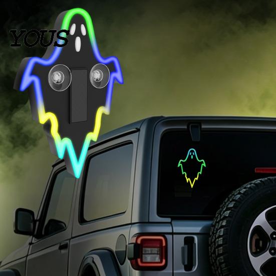 Dynamic Lighting Effects for Trucks Solar Ghost Car LED Light, USB Wireless Animated Warning Lights Windshield And Seasonal Decorations Rear Window, 6