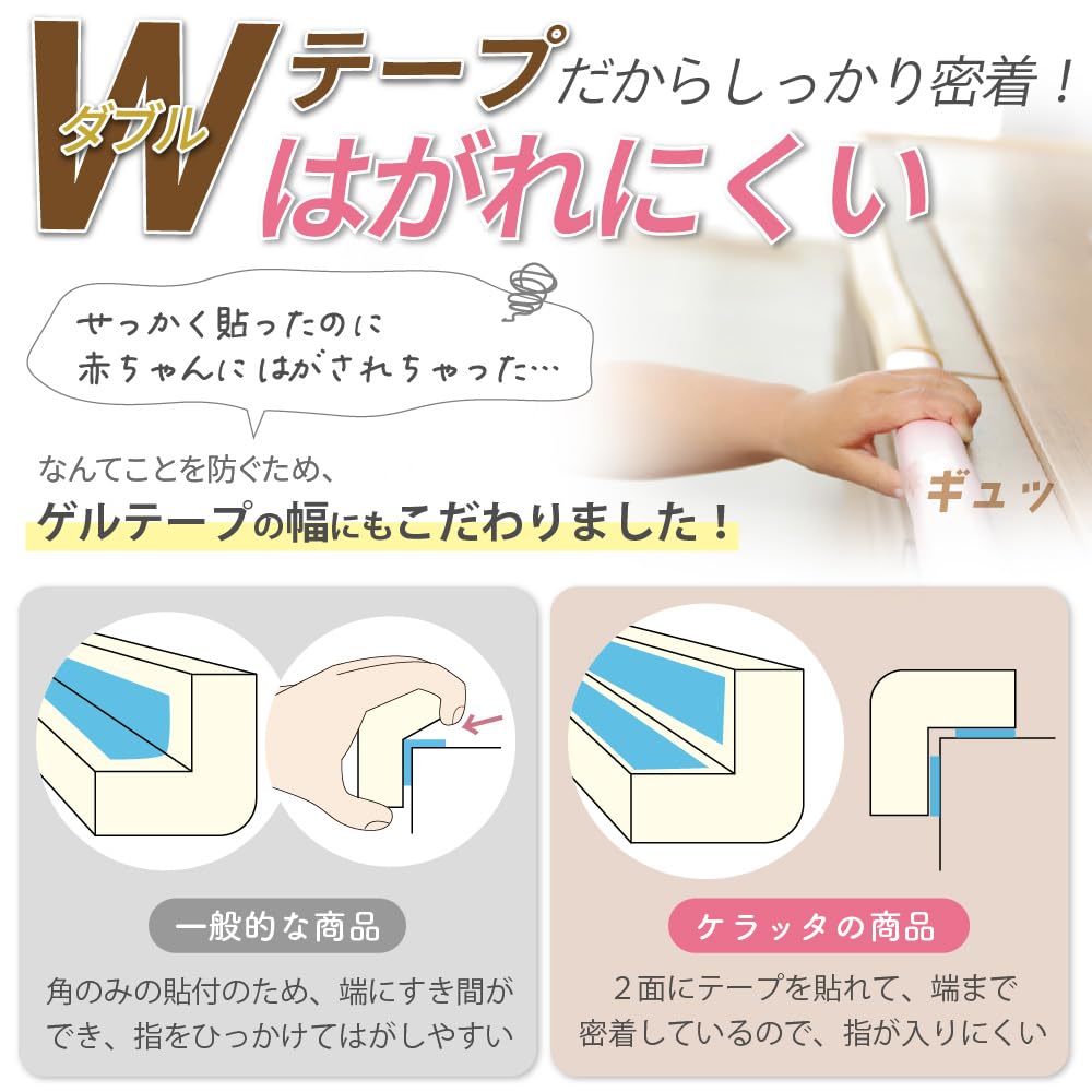 Keratta Corner Guard Cushion for Babies 8 Corner Custom Colors to Blend in with Double Gel Tape for Preventing Corners [5m + Guards] Furniture, Bumps,