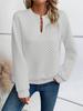 2025 Autumn/Winter Women's Solid Deep V-Neck Patchwork Long Sleeve Casual Sweatshirt
