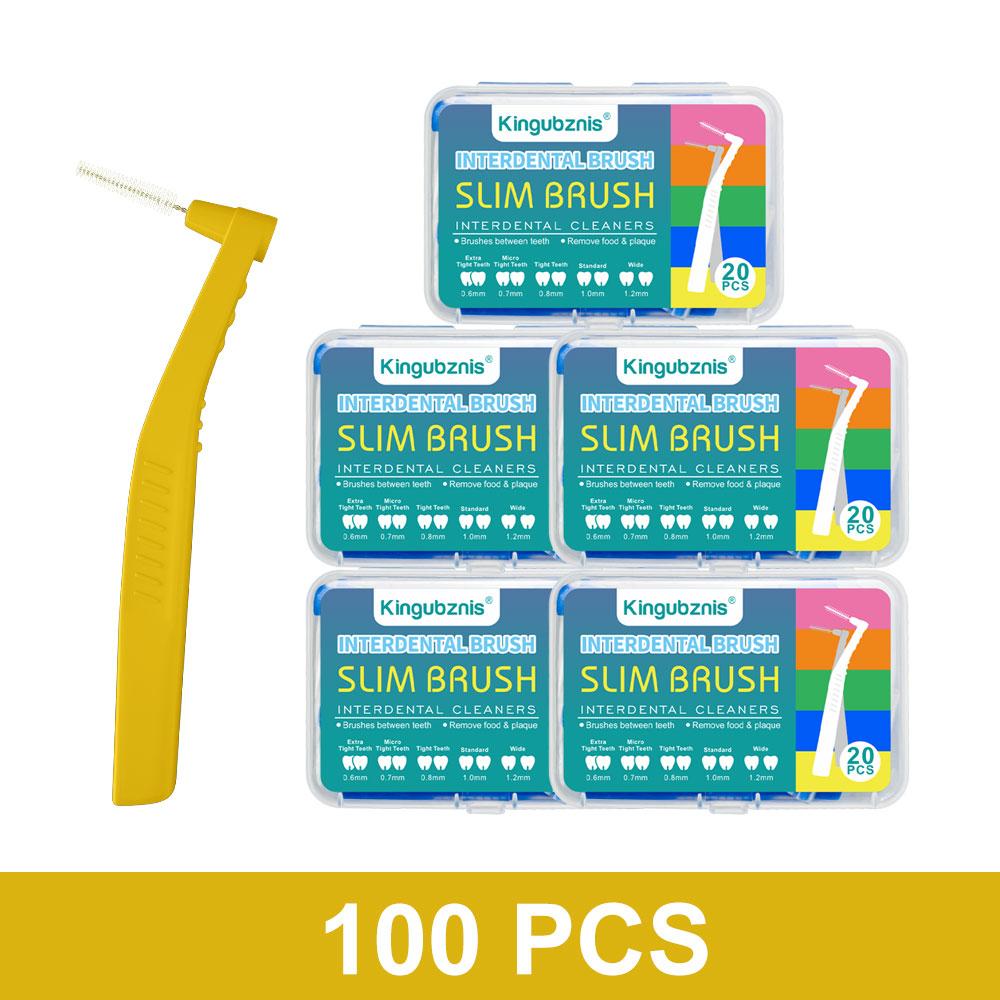 

Прочная и безопасная Kingubznis 100 шт. Ортодонтическая межзубная щетка для зубов брекетов Межзубная щетка с короткой ручкой Мини-зубная щетка для брекетов