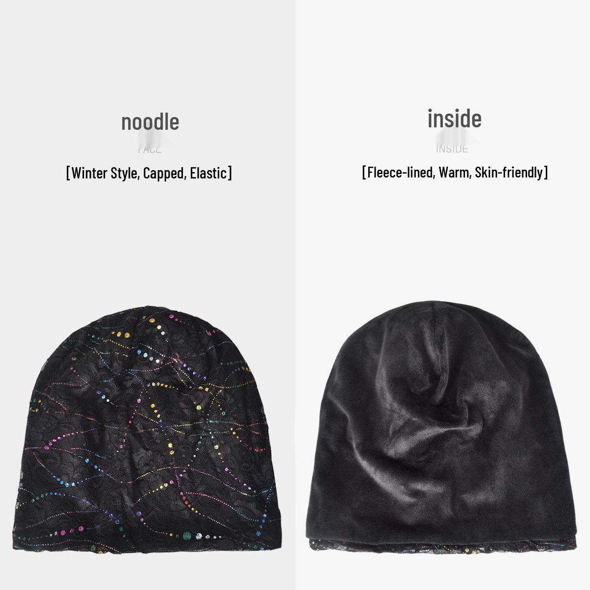 

Дышащая двухслойная кружевная повязка на голову для женщин - Модная шляпа для защиты от солнца для весны/лета Stretchable Top