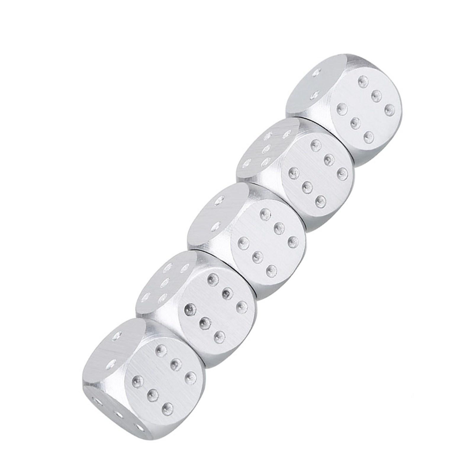 

5 шт., набор кубиков для настольной игры в покер из алюминиевого сплава с коробкой для хранения Silver rectangle