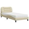 VidaXL Lit avec matelas crème 90x200 cm tissu, meuble de chambre à coucher, lit simple, cadre de lit incurvé, sommier, lit 3208511