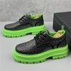 Luxury Designer Men's Charm Punk Rock Rivet Thick Bottom Shoes Male Causal Flats Moccasins Walking Sneakers Zapatos Hombre