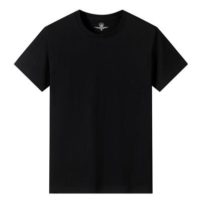 Camiseta Casual Masculina de Manga Curta Sumery Su, 100% Algodão, para Uso Diário e Viagem, Disponível em 18 Cores Lisas (Preto)