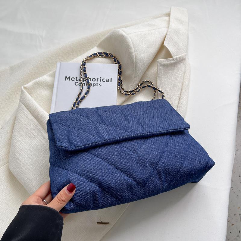 

Повседневная однотонная женская сумка через плечо из холста, модные сумки через плечо с цепочкой, женские сумки большой емкости