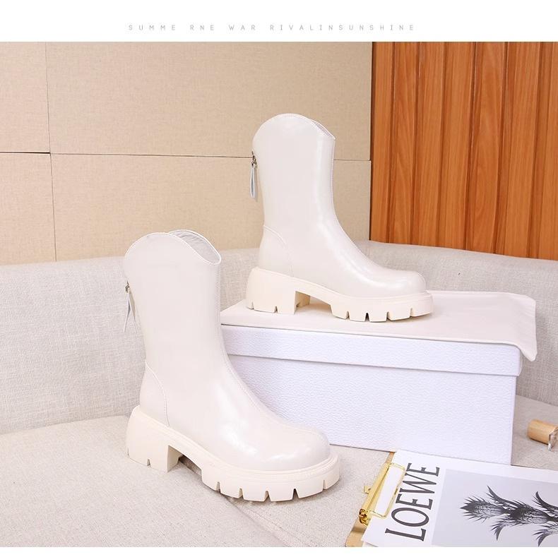 Innen erhöhen frauen 2024 herbst und winter neue dicken ferse dicken sohlen Martin stiefel zeigen höhe und dünnheit kurze frauen stiefel