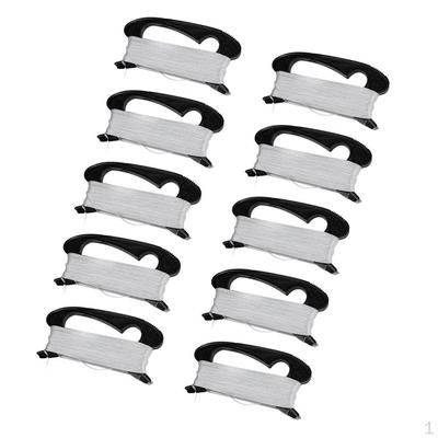 10pcs 328ft Handle Winder Board Fishing Camping Outdoor Activity Game - Black