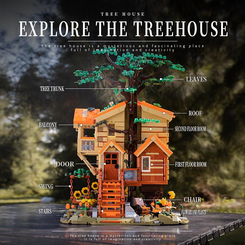 1711PCS Creative Four Season Tree House Building Blocks City Street View Wood House Assemble Bricks Toy Gift for Children Gift