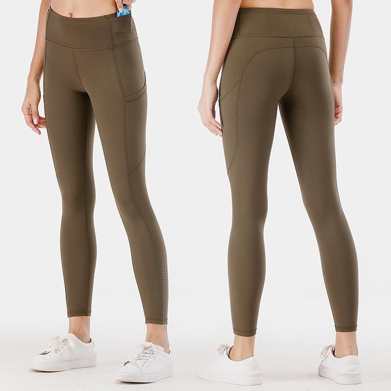 Women's High Waist Double-Sided Nude Feel Yoga Pants - Quick-Drying, Breathable, Brushed, Tight Fit for Fitness & Running.