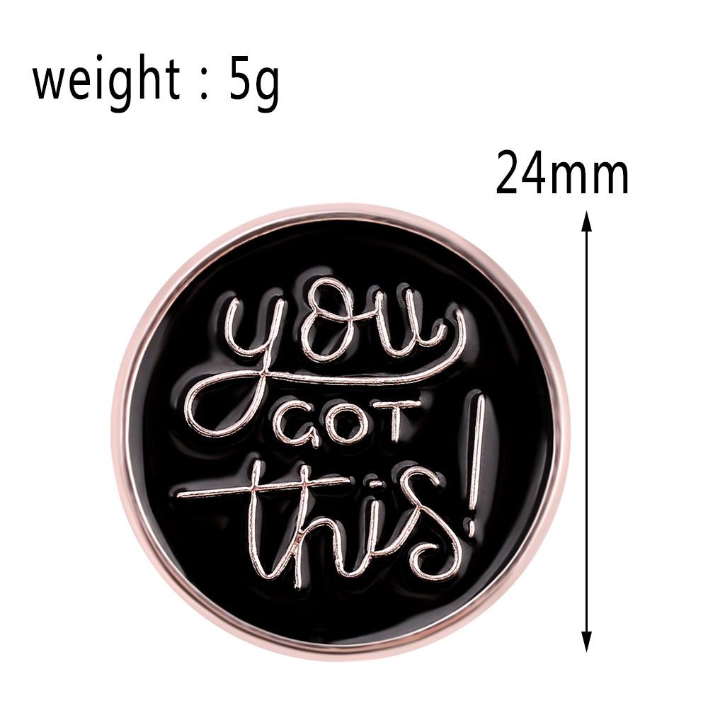 Popular hot-selling English letters round dripping metal badge alloy pin factory direct sales brooch