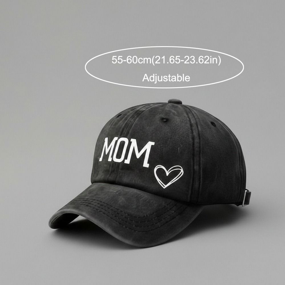 Vintage DAD MOM Love Printed Baseball Cap Washed Cotton Adjustable Couple Cap Sunscreen Hats For Man Women