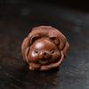 Pet da tè in argilla viola Yixing cinese Statua Cane Cavolo Fortunato Ornamenti Artigianato Figurine da tè Zisha Fatto a Mano Decorazione Set da tè