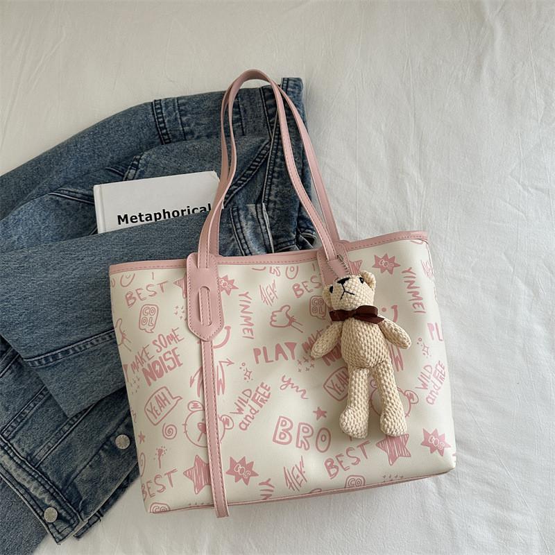 Stylish Casual Large Capacity Tote Bag For Summer 2024 Fashionable Commuter Shoulder Handbag