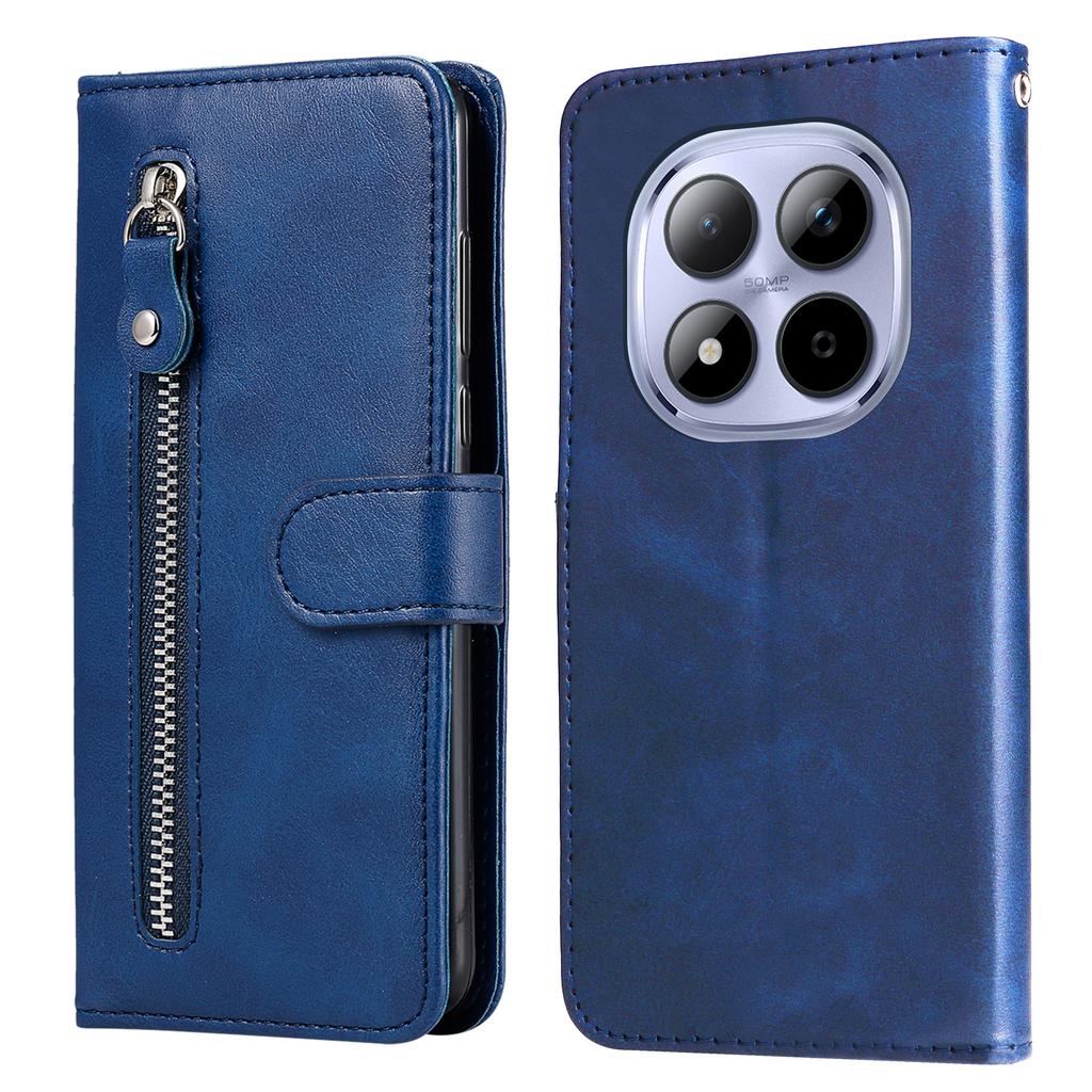 For Xiaomi Redmi Note 15 Pro 5G PU Leather Cases with Zipper Pocket Wallet Phone Cover Stand