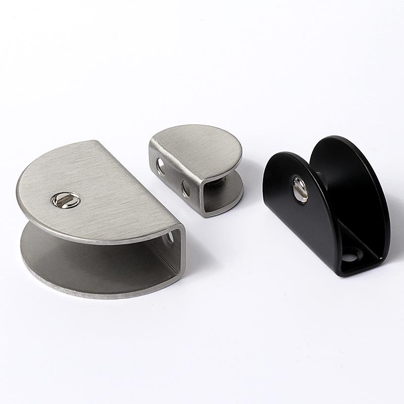 Stainless Steel Semicircular Square Glass Clamp Shelf Bracket