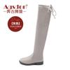 Over-knee Boots Women's 2025 Autumn Models New Flat-bottomed Long Tube Autumn and Winter High Leather Boots Internet Celebrity Thin Boots Autumn Shoes