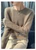 Lekasha Women's Slim Fit 100% Cashmere Round Neck Sweater - Solid Color, Long Sleeve.