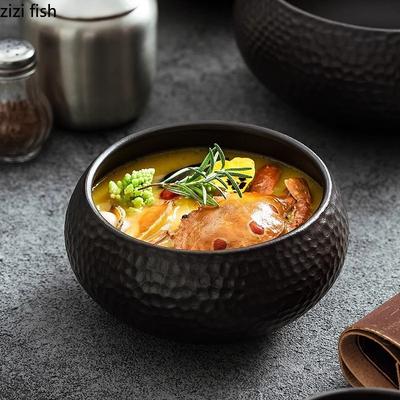 Schwarze Keramik Schale mit Wabenstruktur Kreative Salatschüssel Suppenschüssel Dessertschalen Sashimi-Schalen Hotel-Spezialgeschirr