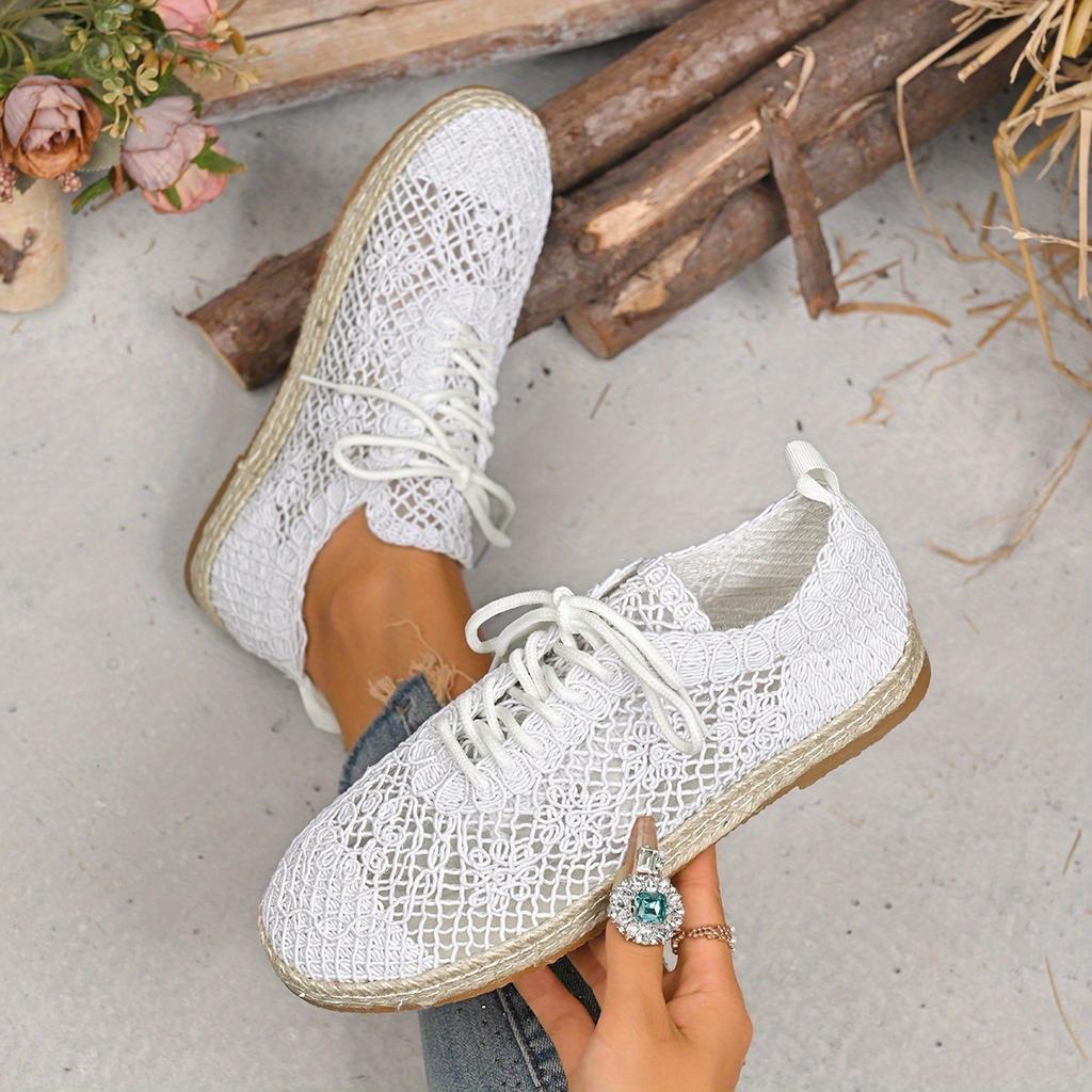 Women's Lace-Up Knit Moccasin-Style Shoes