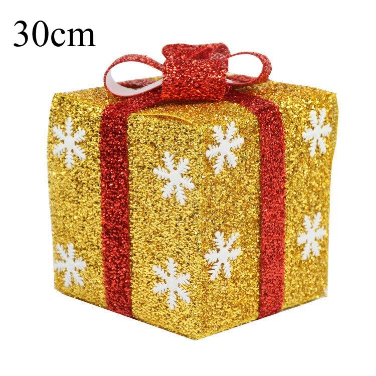 

Christmas gift box decorations, gift boxes, showcase scene decorations, snowflake gift packages 30cm gold