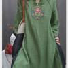 Women's Chinese Retro Embroidered Skirt Dress - Plus Size