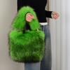 Soft Faux Fur Luxurious Y2k Style Women'S Tote Bag Fashion Trendy Plush Handbag