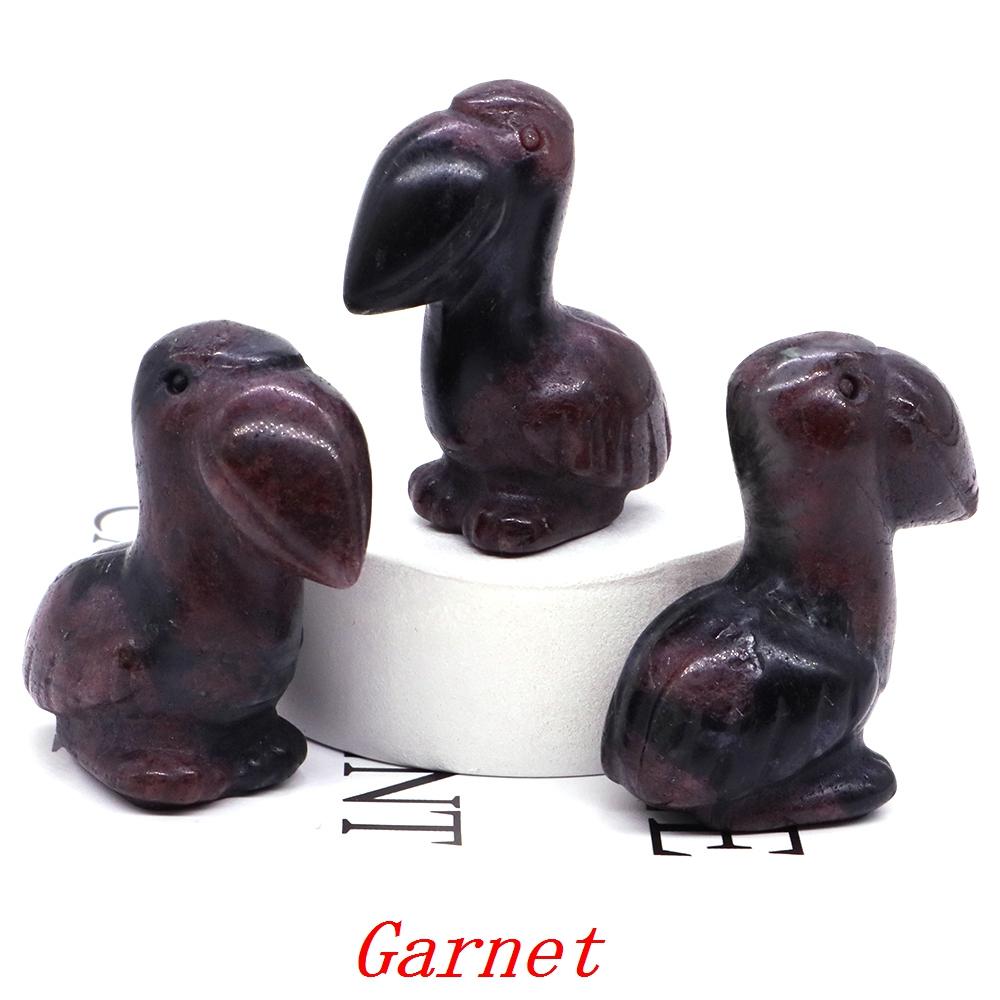 Hand Carved Healing Animal Figurine Toucans Statue Natural Stone Crystal Reiki Gemstone Craft Home Decoration Holiday Gifts 1.6"