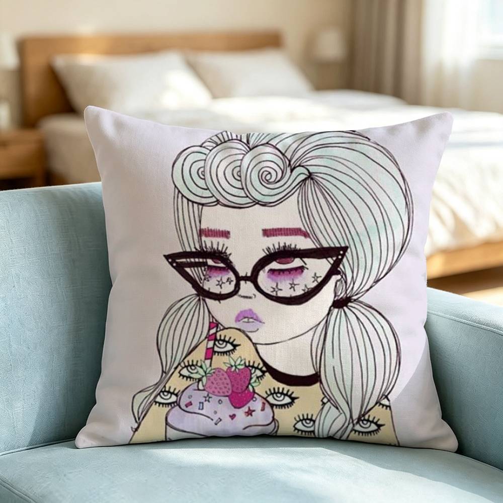 Art Valfre P-Prints-S Pillow Case Square Double-Sided Sofa Cushion Cover Bedroom Bedside Pillow Gift