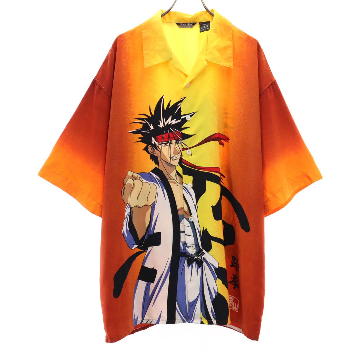 

ROORA CLASSIC Rurouni Kenshin Сагара Саносукэ Рубашка с коротким рукавом с открытым воротником Мужская Б/У