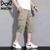MaoRen Men's Lightweight Cotton Loose Fit Cropped Cargo Pants
