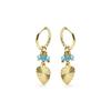 Boucles d'oreilles - LUXENTER - Sopu - Argent 925 - Or jaune 18k - Cristal vert