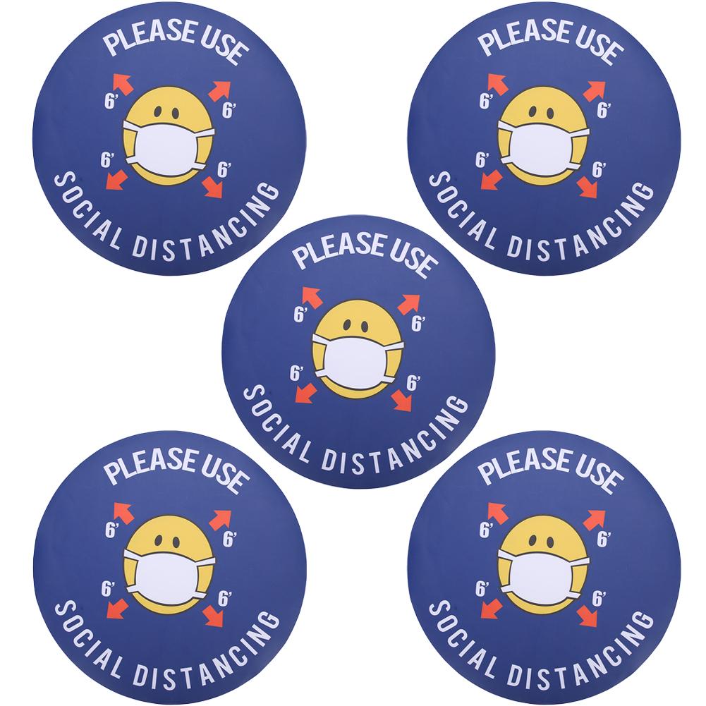 5pcs   Bag Safety Distance Sign Decal Distance Warning Floor Sticker for Store HospitalXG021